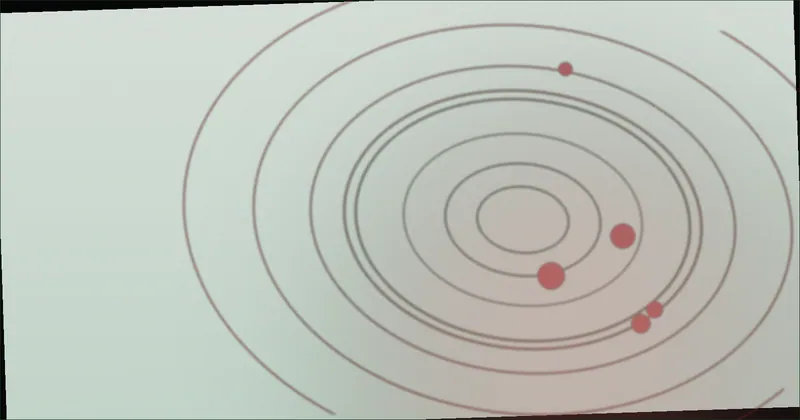 Charcoal orbit pattern suggesting a slow tactical shift